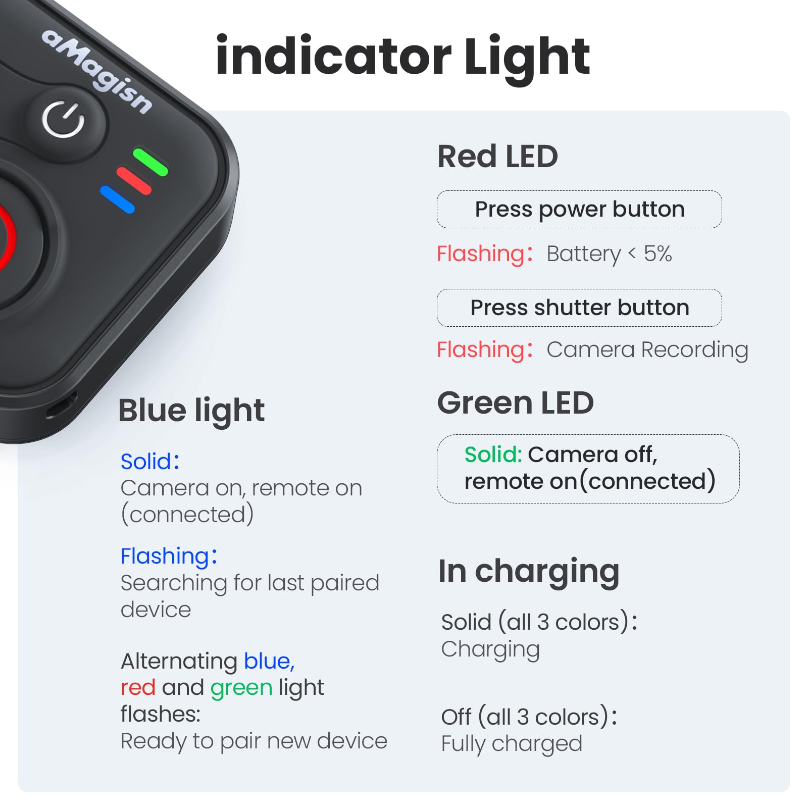Treeboy Télécommande Bluetooth pour appareils photo DJI Osmo 360/Action 6/5 Pro/4 et téléphones iOS Android