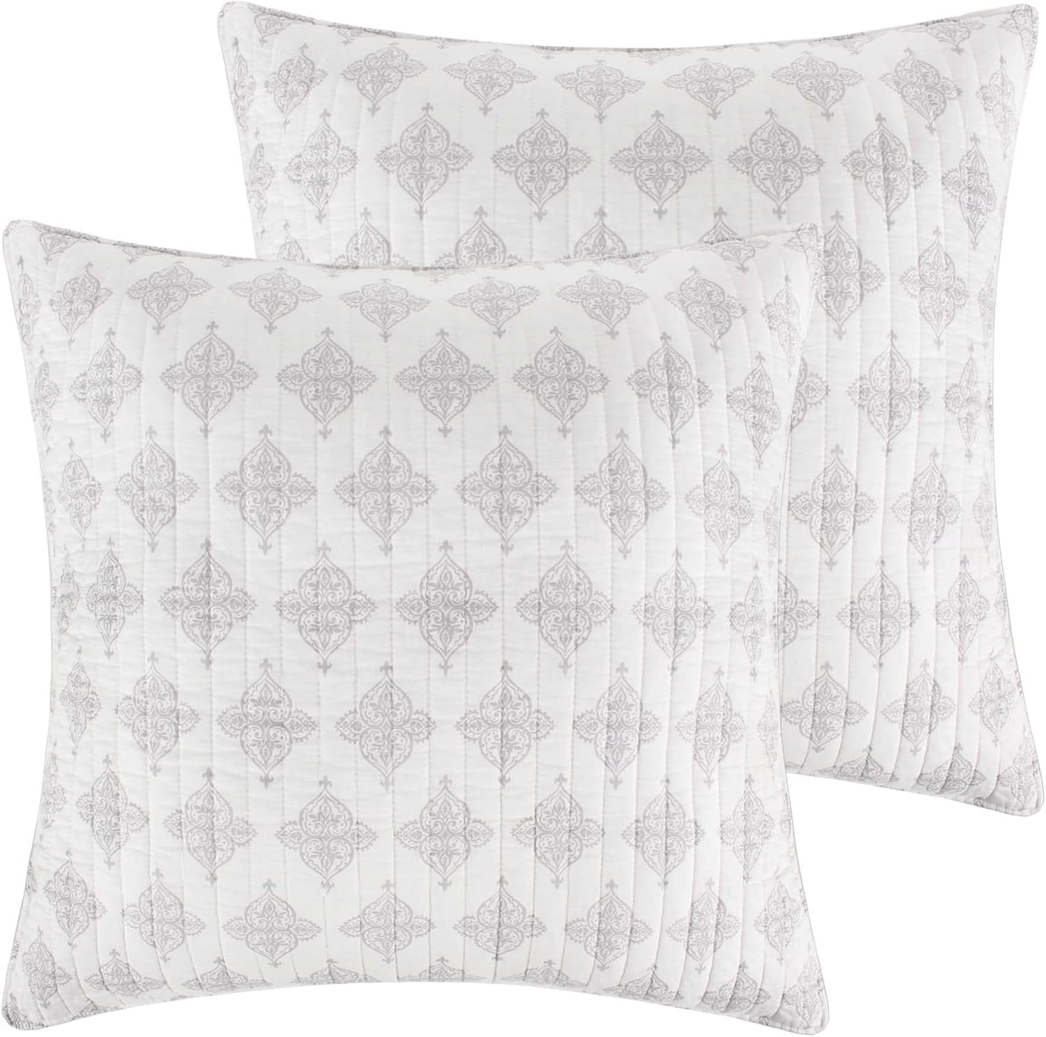 Levtex Home - Rome - Euro Shams Set of Two - (26x26in.), No Insert - Mini Medallions - Cotton Fabric
