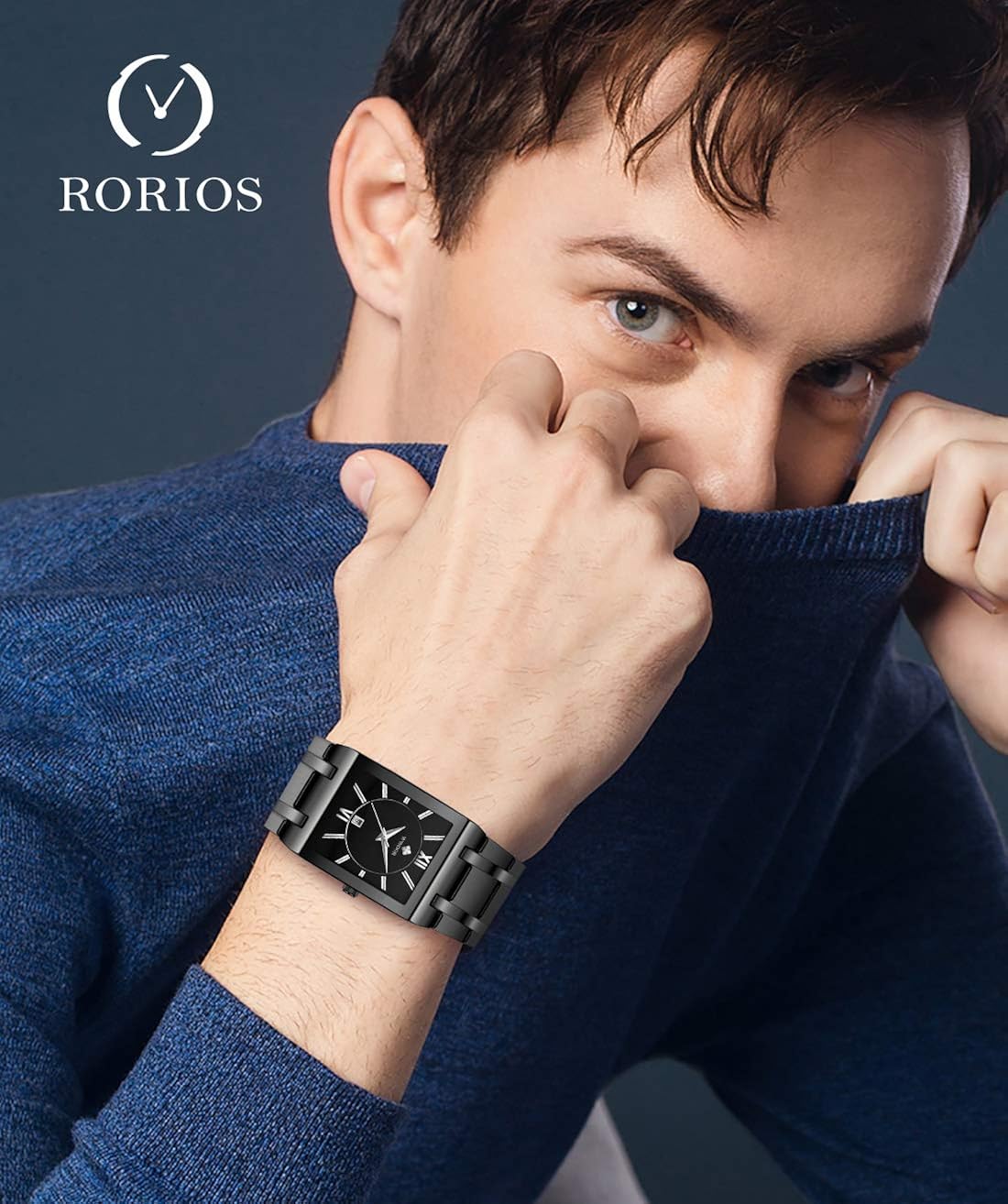 RORIOS Classic Watches Men Multifunction Watches Quartz Analog Watch with Calendar Stainless Steel Strap Fashion Men's Watch - Image 3