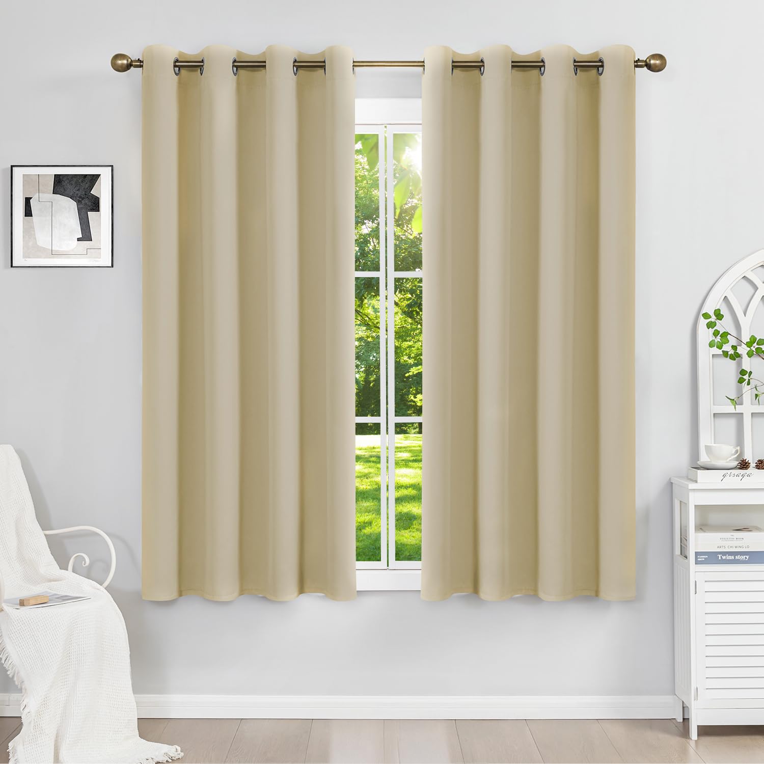 Runyéla Verdunklungsvorhänge mit Ösen Gardinen 2er Set, Vorhänge Blickdicht Thermovorhang Hitzeschutz, Ösenvorhang Thermogardine für Schlafzimmer Wohnzimmer Blackout Curtain