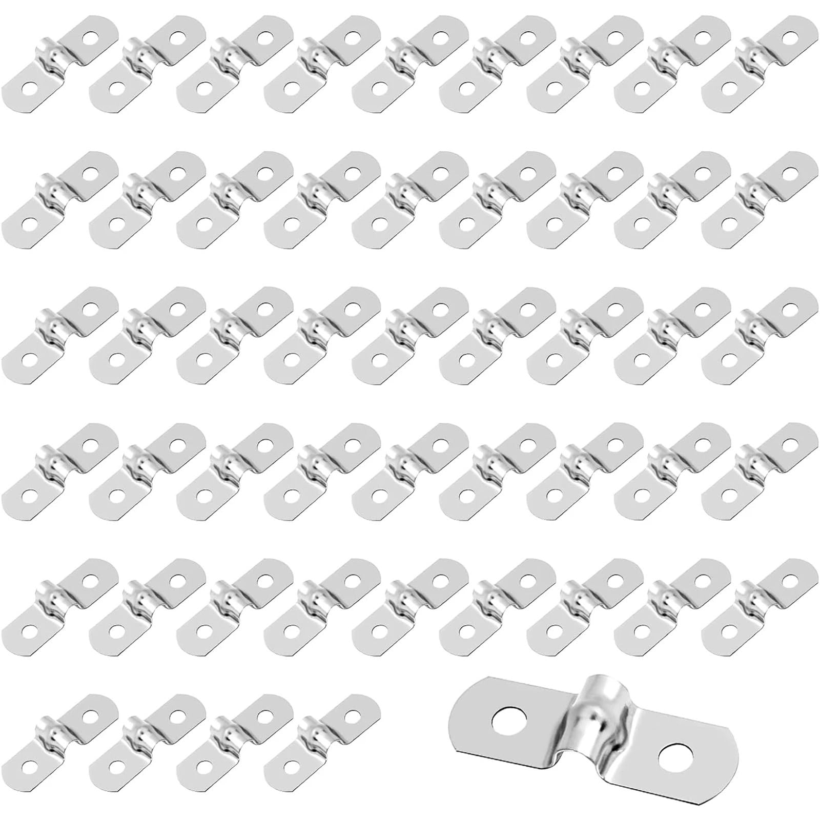 Edelstahl-Rohrschellen, 100–500 Stück, M5-Draht-Regalklammern, Edelstahl-Starrrohrgurt, Zwei-Loch-U-Halterung, Klemme zur Rohrbefestigung(300pcs)