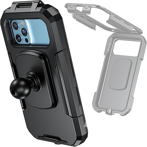 Miniatura 8 de iMESTOU Soporte impermeable para teléfono de motocicleta IP66 con cabezal de bola de 1 pulgada de rotación de 360 Se adapta a accesorios de tamaño