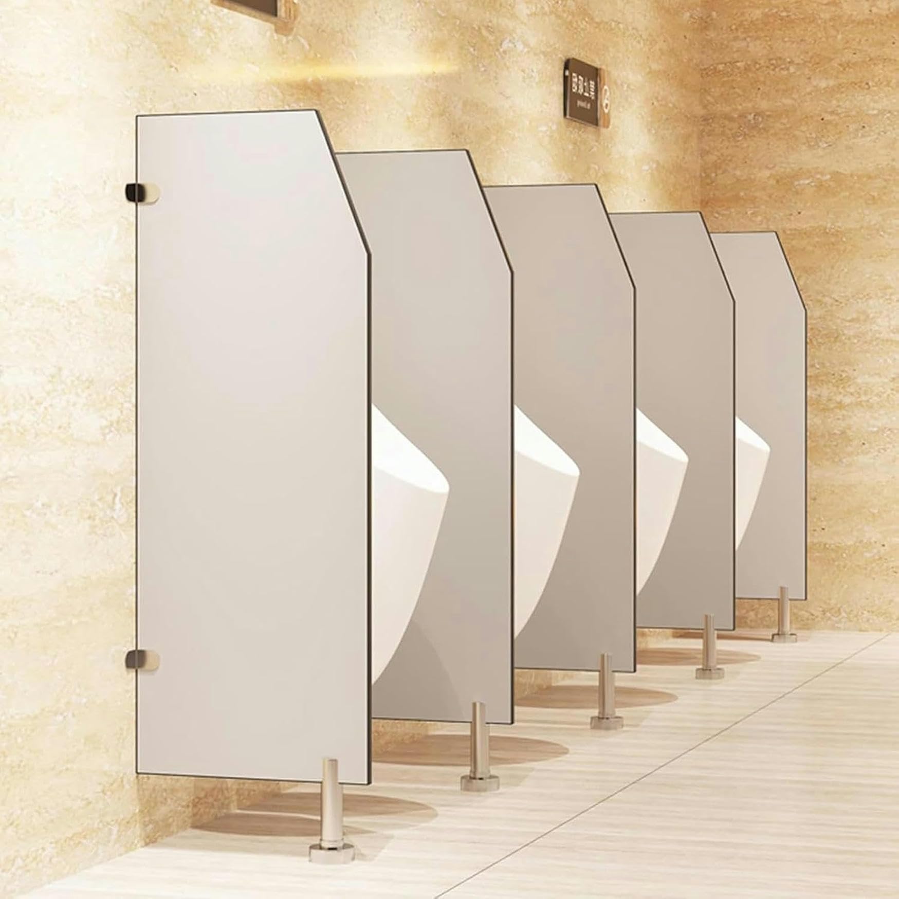 Écran d'urin avec accessoires en acier inoxydable pour restaurant et bureau