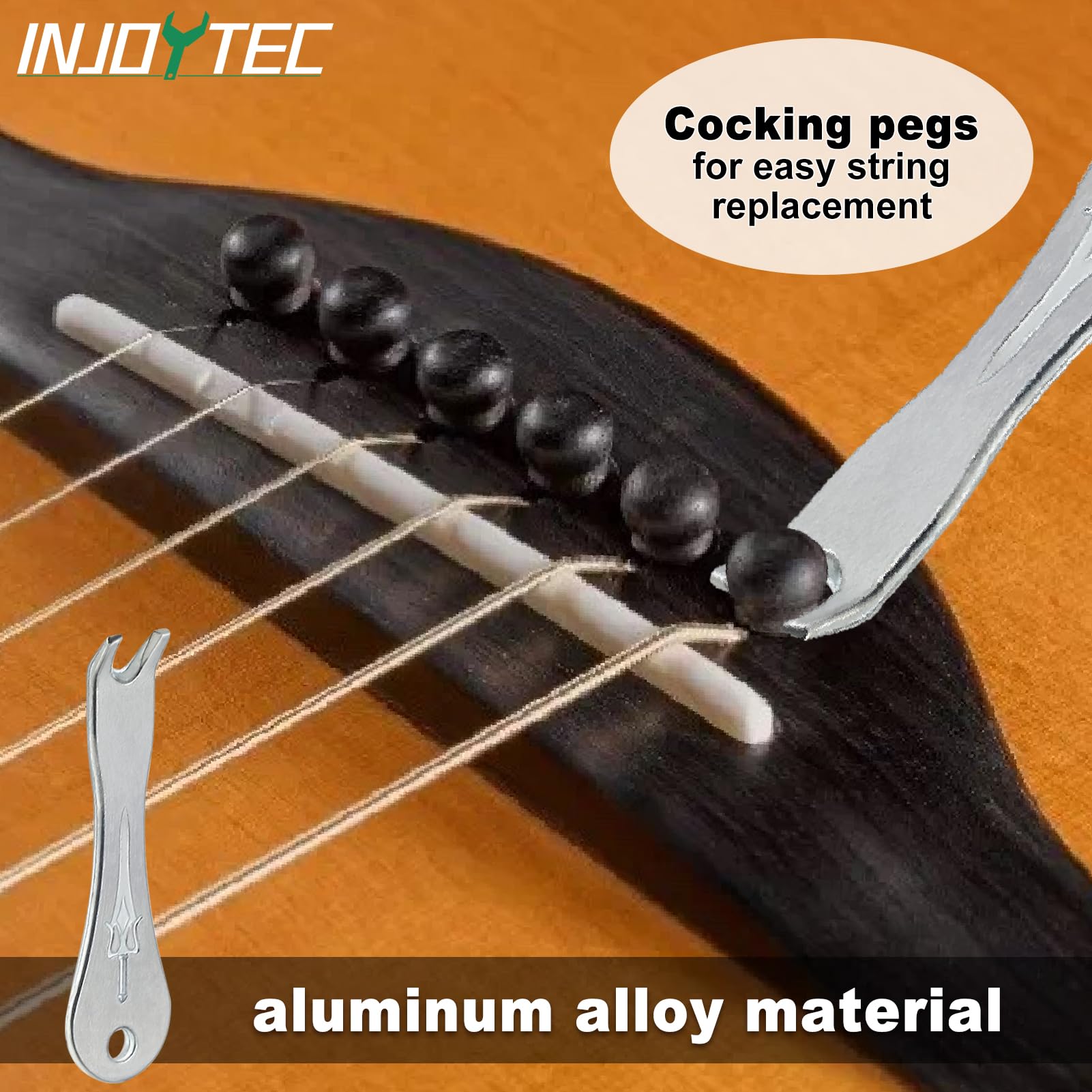 INJOYTEC 15pcs Guitar Repair Kit Mini Diagonal Nose Pliers Guitar String Cutter Guitar String Winder Guitar Pin Puller For Cutting Replacing Guitar Bass Strings - Image 3