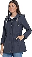 Steve Madden Women's Waterproof Rain Jacket with Hood - Lightweight Anorak Windbreaker, Plus Size XS-3X