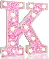 Vista 75 de Pooqla Luces de números de marquesina, números de luz rosa para niñas de 10.º cumpleaños, funciona con pilas, luz nocturna de número con purpurina