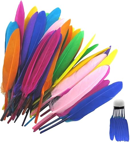 50 plumas de colores surtidos, plumas naturales para manualidades de 4 a 6 pulga