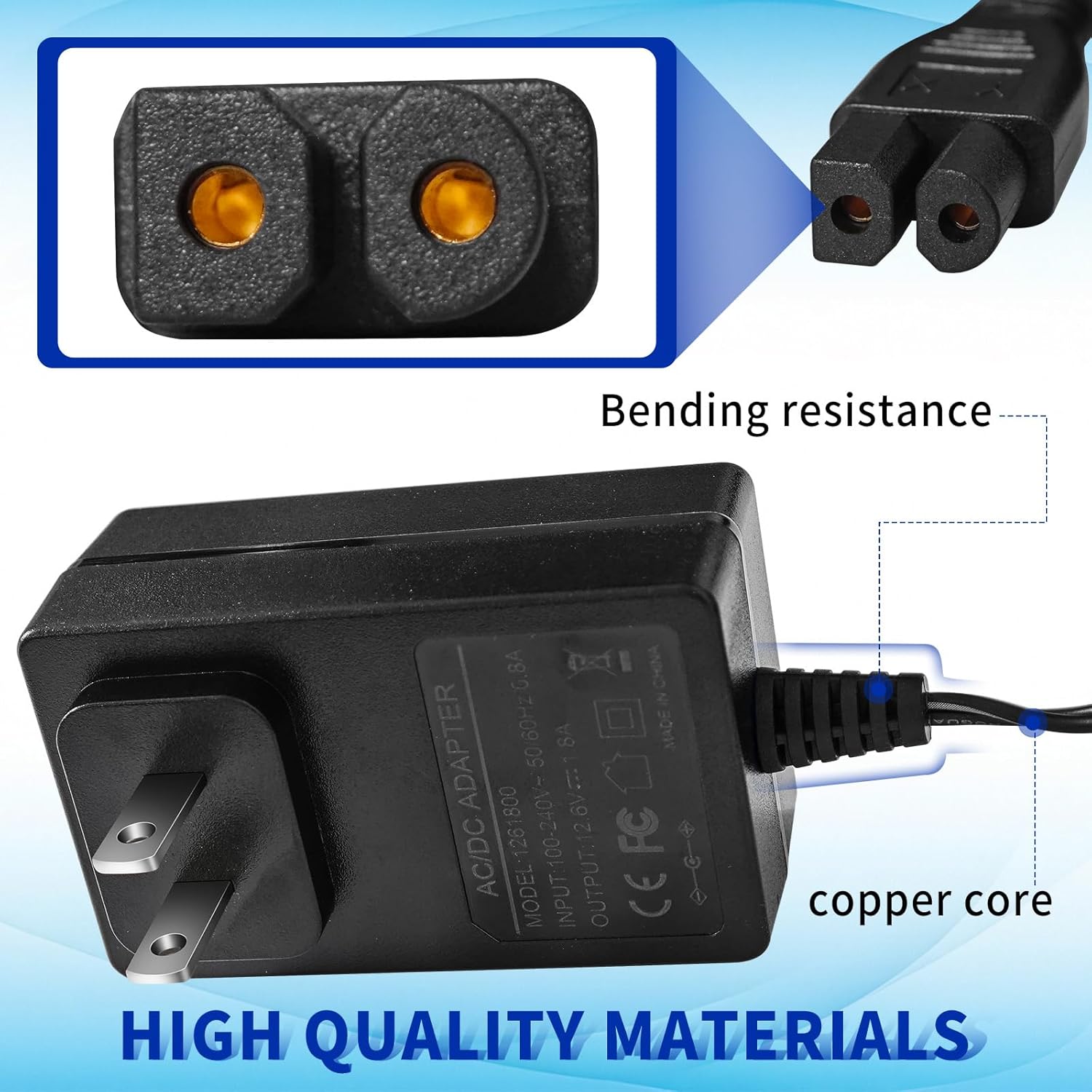2-PIN 12.6V Power Adapter Charger for Winny 200 SE HJ1102 Pool Cleaner Replacement AC DC Adapter for Smart Pool Cleaners Cordless Robotic Pool Vacuum Power Supply Cord