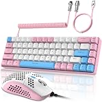 ZIYOU LANG RK-T8 Fils 65% Mécanique RGB Jeu de clavier-Dark Gray/White. Rainbow Backlit, Anti-hébergement,TKL,Mini 68 Clé,Câble enroulé sur mesure C à A,Switch bleu tactile pour PS4 PS5 Xbox PC Jeu Mac