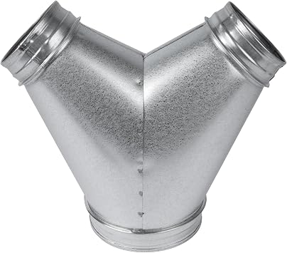 Repa Market 6 to 4 inch Y Duct Splitter Galvanized Steel 3 Way Hose Splitter/Male Fit Dryer Vent Hose Adapter/HVAC Exhaust Fan, Dryer Duct, Ventilation Fan Transition for Home Improvement
