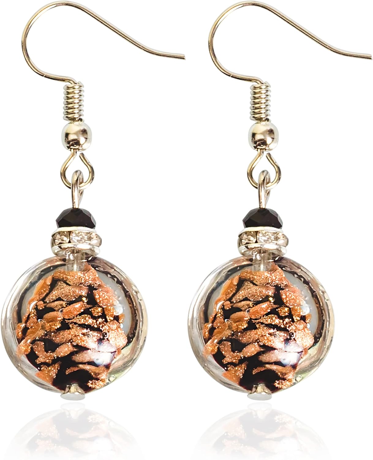 Authentic Murano Glass Dangle Earrings - Murano Glass Hand Made In Italy - edgy earrings - beaded earrings - Hand Blown Glass