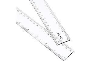 EBOOT 2 Pack 12-Inch Clear Plastic Ruler