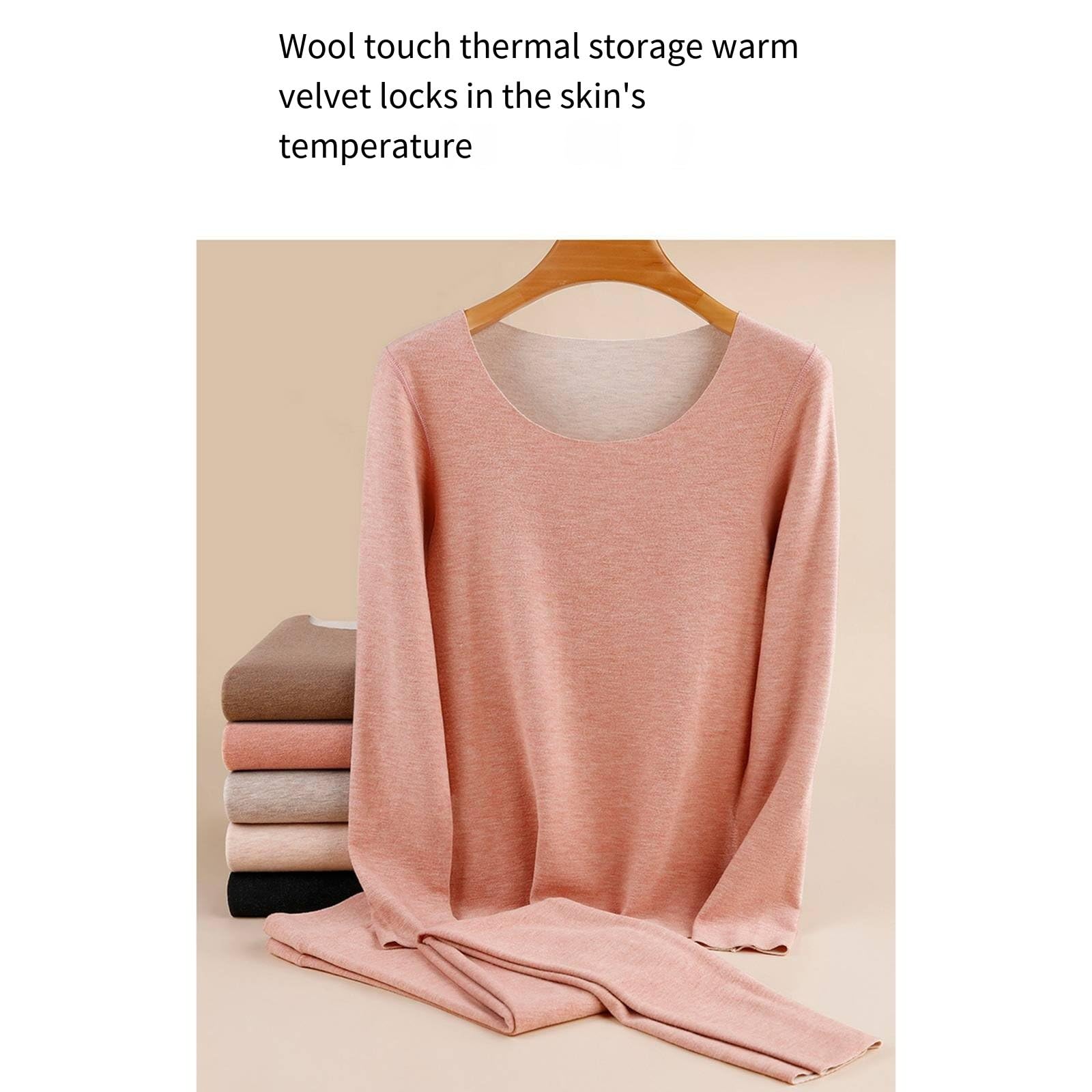 Completo Intimo Termico da Donna in Lana di Pecora, Seta di gelso e Velluto. Set Superiore e Inferiore,A-M