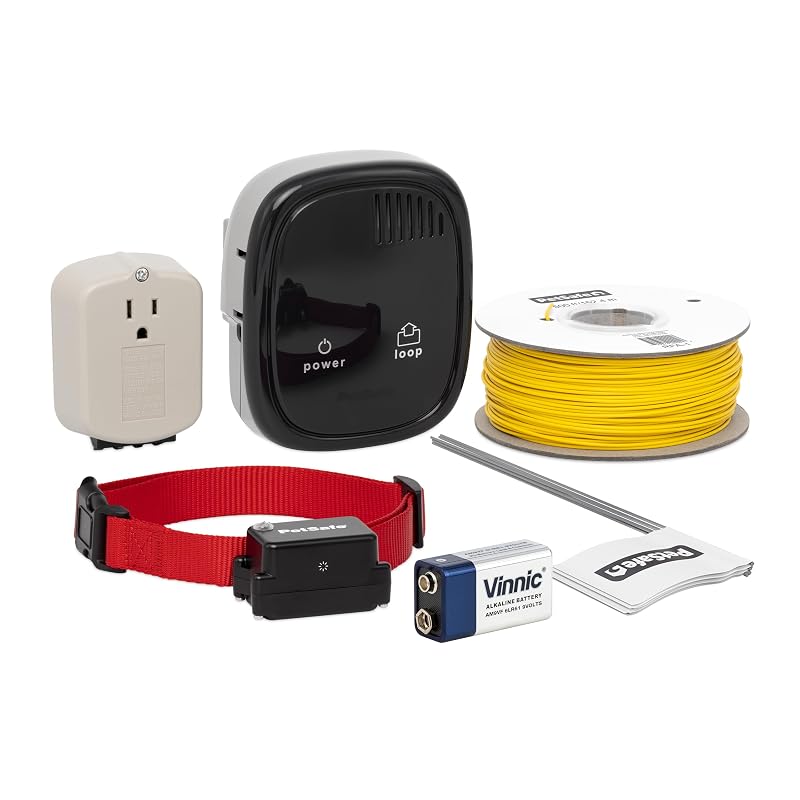 Cerca subterrânea para cães PetSafe Stubborn Dog com fio de 152,4 m, coleira à prova d’água e 2 baterias 9V