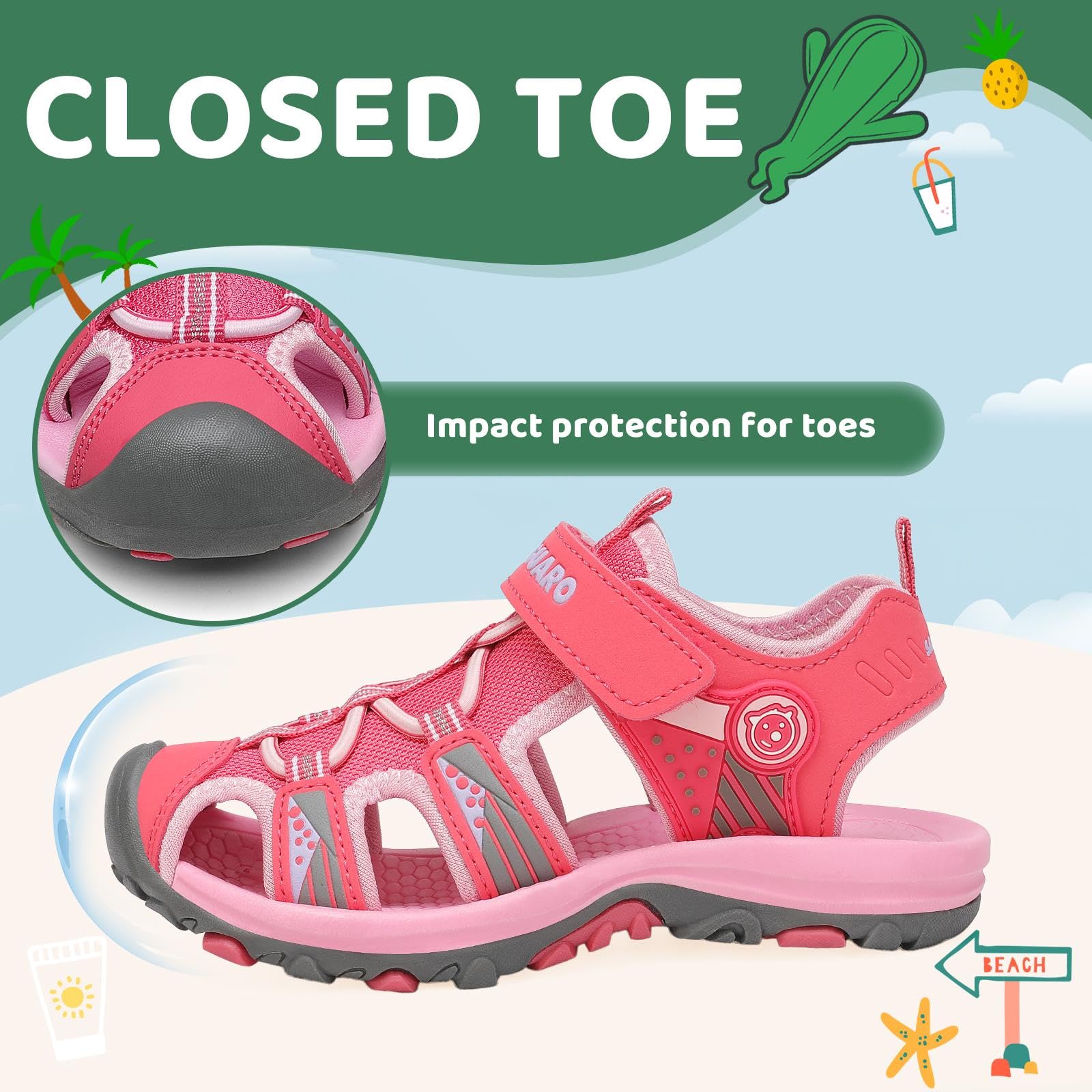 SAGUARO Sandali Bambino Estivi Beach Bambina Sport Outdoor Sandali Gr.25-38 EU