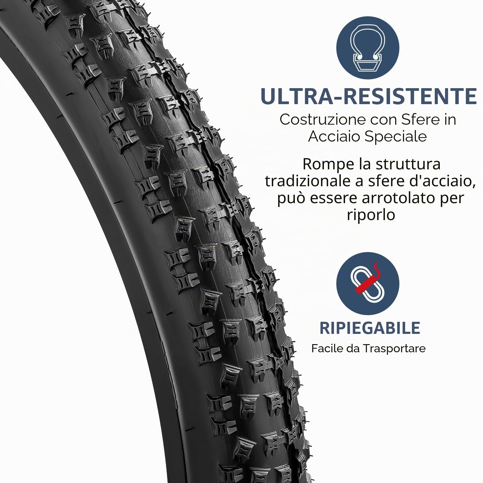YunSCM 2Pcs Pieghevole 24 pollici pneumatici 24x2.60 ETRTO 66-507 Camera d'aria AV32mm compatibile Bicicletta 24x2.50 24x2.60 24x2.80 Copertoni e Camera d'aria
