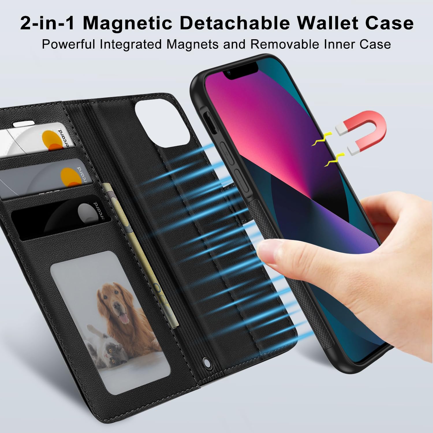 Custodia a Libro Elegante View Case per iPhone 13 Mini - Raudona