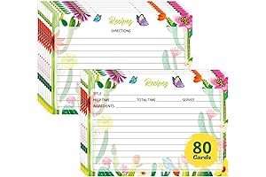Watercolor Cactus Design Recipe Cards 5x7