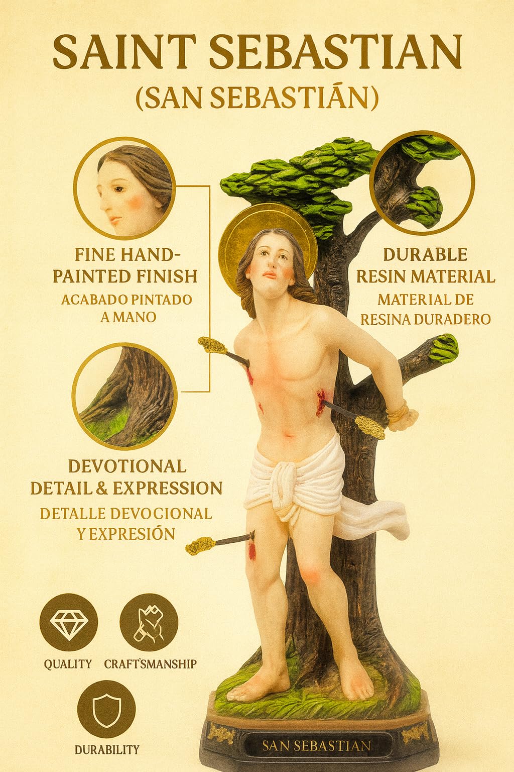 Amazon.com: DVDMATINEMOVIES - Saint Sabastian Resin Statue