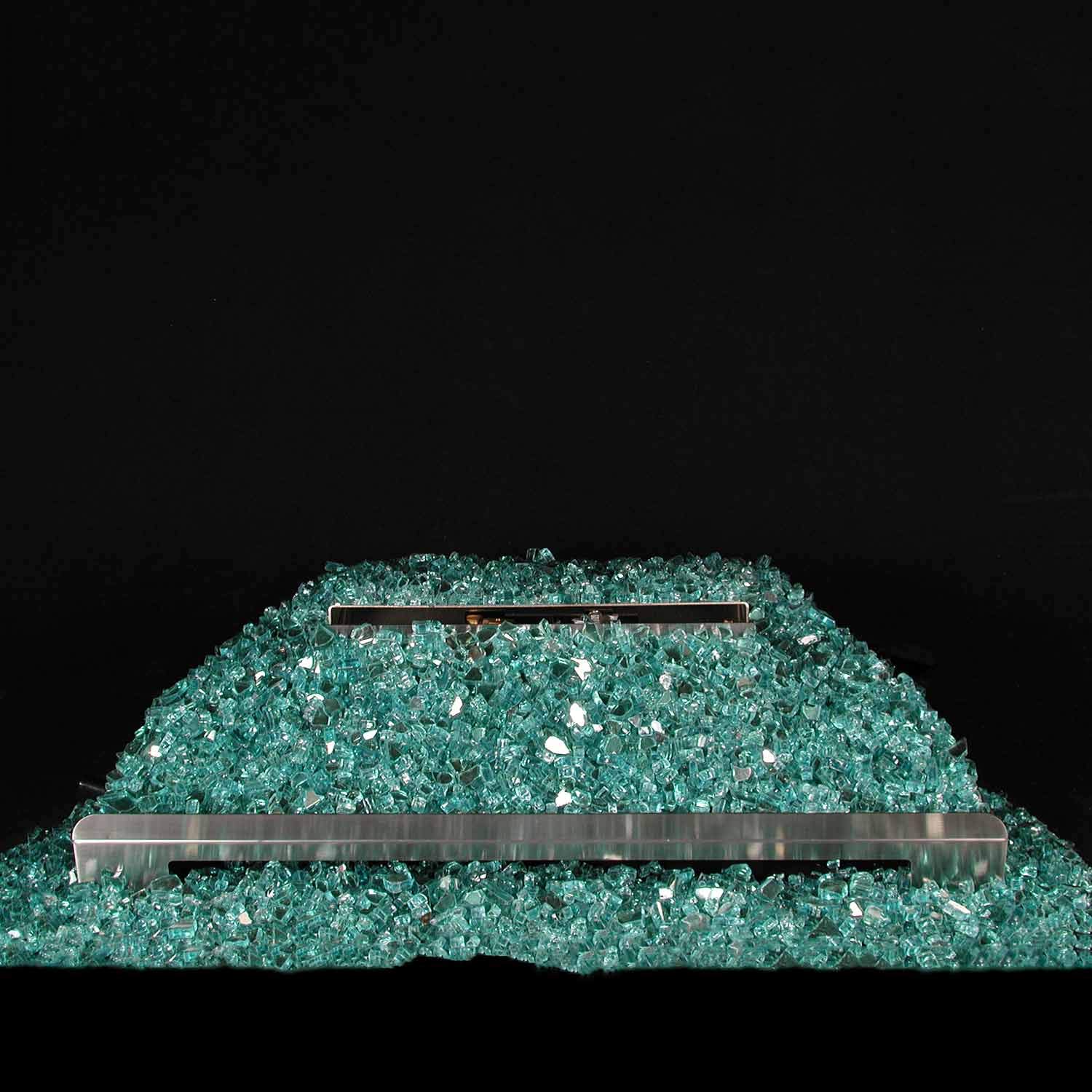 Rasmussen Alterna Vent Free FireGlitter Burner Kit (GM20-BG-AFM20-S-B-N), 20-Inch, Remote Ready Millivolt Safety Pilot, Natural Gas, Fire Glass/7 lbs/Blue/Green