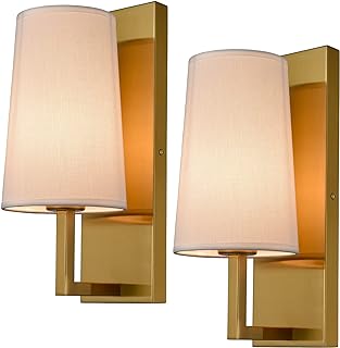 Gold Wall Sconces Set of Two Mid-Cent...
