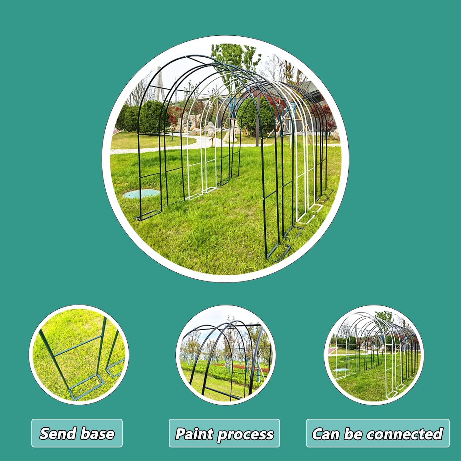 Łuk ogrodowy na pergolę, czarna pergola ogrodowa, łatwa w montażu kratownica do roślin pnących, łuk ślubny, stojak na róże, dekoracja, 350 x 220 x 25 cm, dekoracja ogrodów