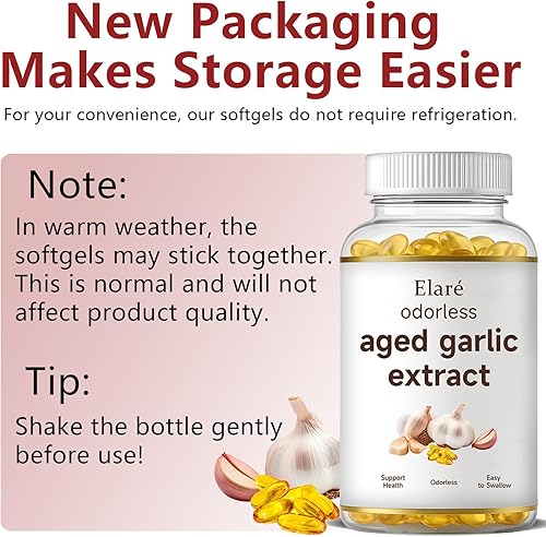 Miniatura 5 de Elare Extracto de ajo envejecido - Nuevo 7500mg sin olor, cápsulas de extracto de ajo orgánico (1)