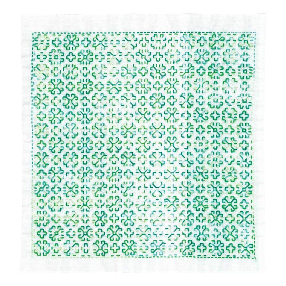 Olympus Thread Hitomezashi Sashiko Hana Fukin Marguerite Printed Fabric Embroidery Kit