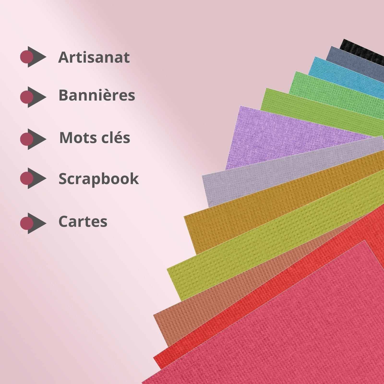 Papier de couleur A5, 56 unités – couleurs variées de 250 grammes Papier cartonné texturé (28 couleurs, A5 / 56 unités)