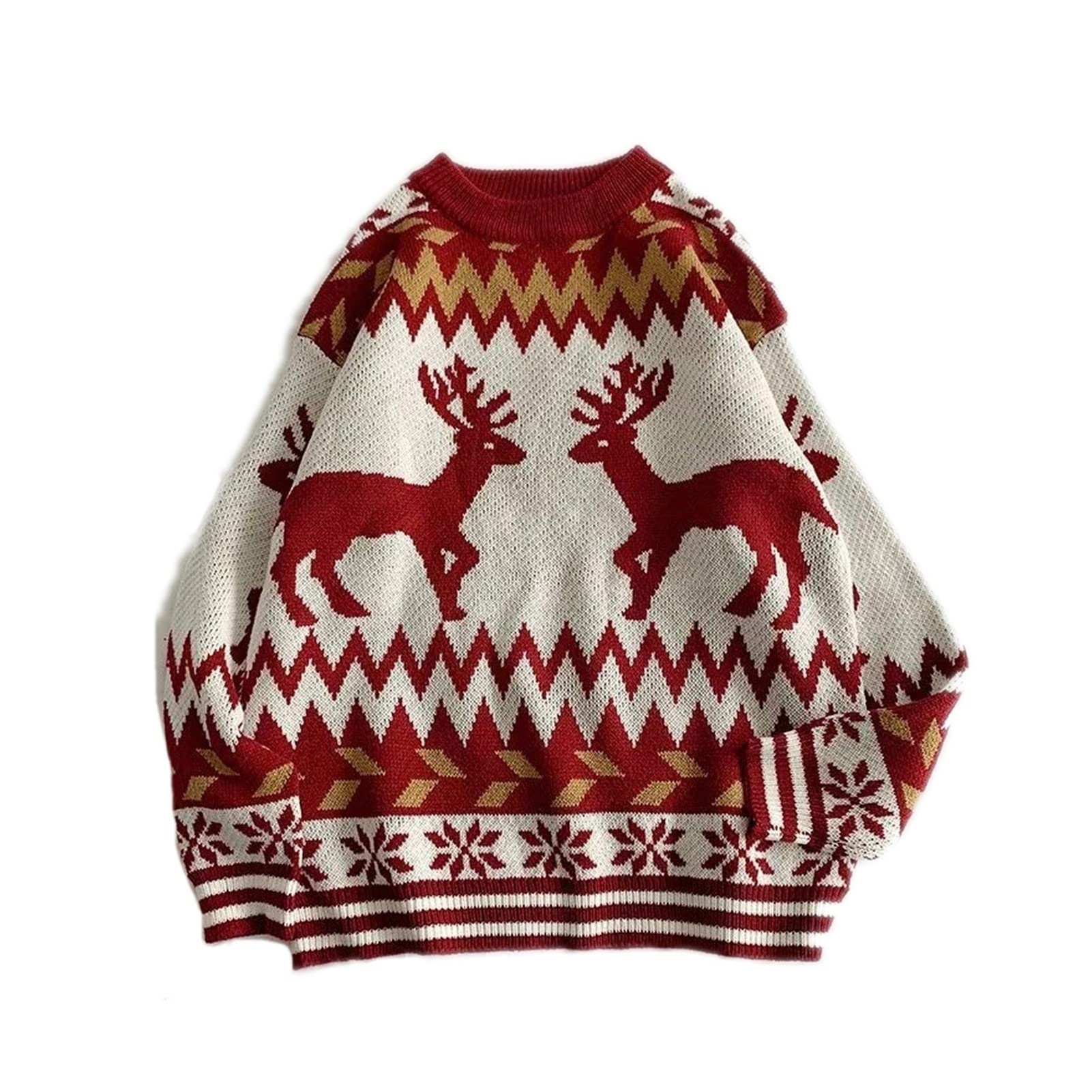 Sweter wakacyjny wąski sweter miękki dzianinowy świąteczny sweter męski jesienny sweter z golfem przestronny nadruk patchworkowe swetry ciepły dzianinowy ponadwymiarowy brzydki sweter unisex dżentelmen sweter na zewnątrz