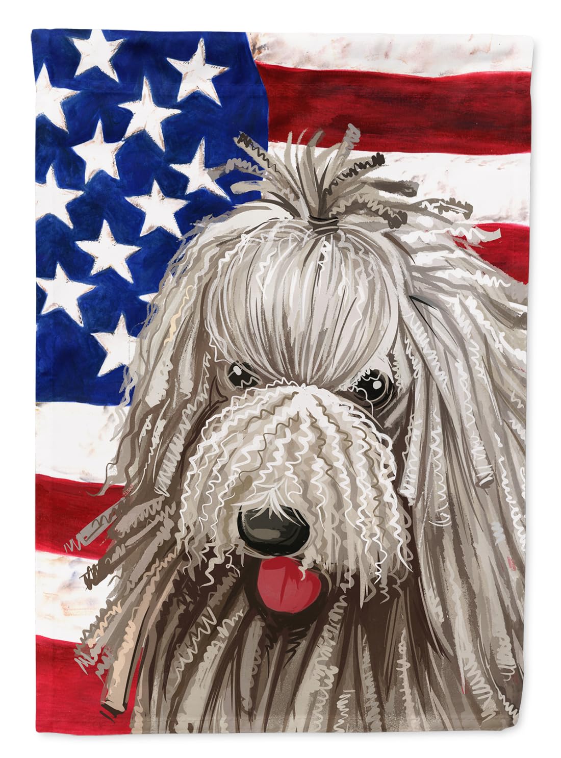 Komondor drapeau américain de jardin résistant aux intempéries multicolore S