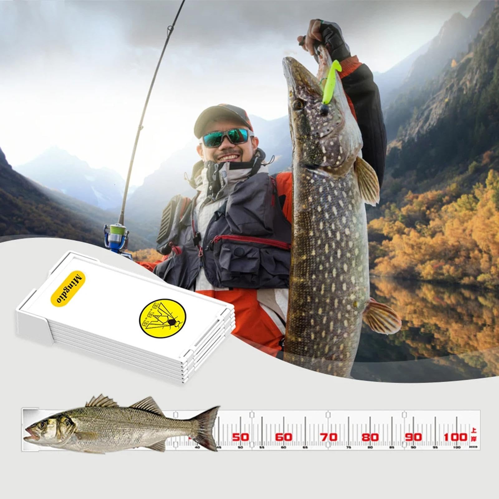 Folding Fishing Ruler 5-Pack PVC Fishing Measuring Tapes - Portable ...
