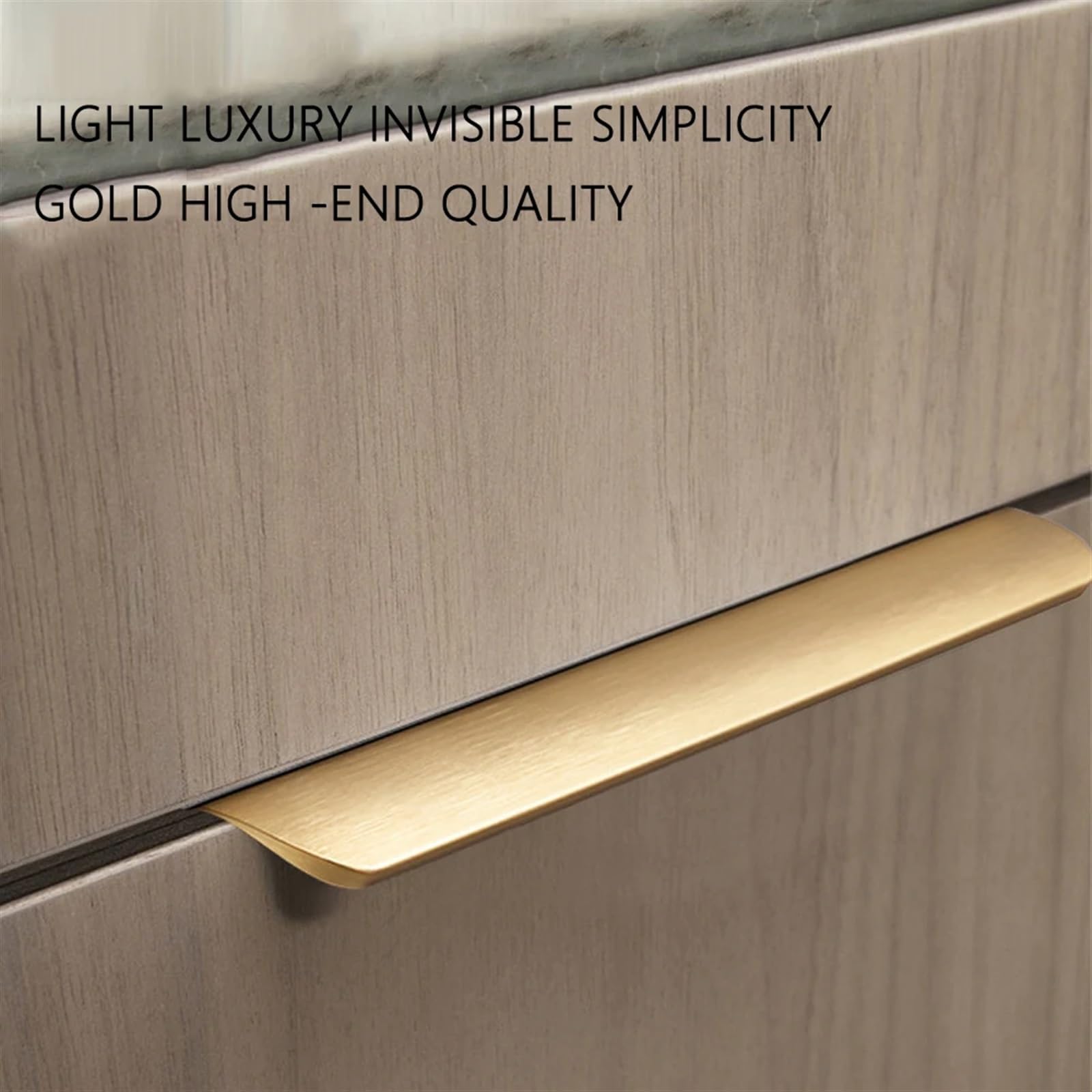 Tiradores ocultos modernos para muebles en aleación de aluminio dorado y negro, para tiradores largos de armario de cocina y manijas de puerta de armario, 1 unidad (longitud de oro bronce 800 mm)
