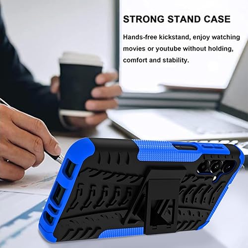 Miniatura 4 de Funda para Samsung Galaxy A15 5G con 2 protectores de pantalla, grado militar, a prueba de golpes, resistente y resistente, con función atril para