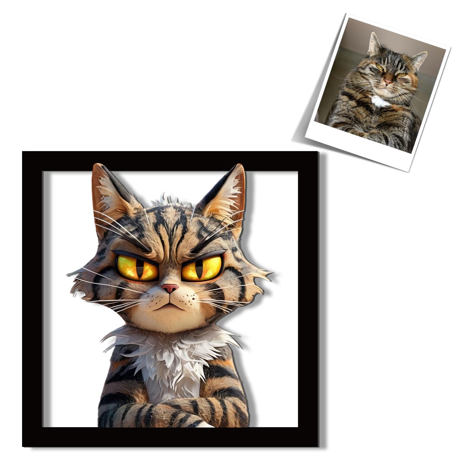 GMDLSK Personalizado Estilo de Dibujos Animados 3D Foto Marco de Foto de Madera Signo, Foto de Familia Personalizada, Marcos decorativos de madera, Regalos de Cumpleaños Matrimonio Boda y Navidad