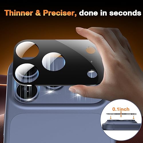 Miniatura 6 de YWXTW Protector de lente de cámara para iPhone 17 Pro, cobertura completa, protector de pantalla de lente de vidrio templado para iPhone 17 Pro