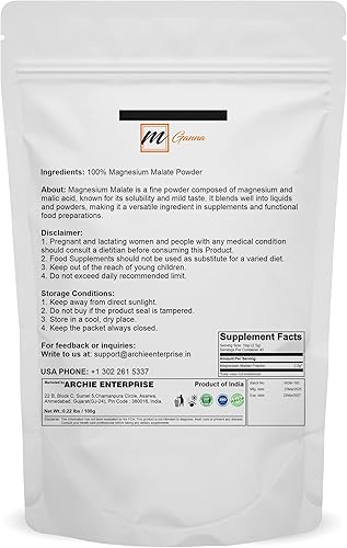 Vista 2 de Polvo de malato de magnesio 3.53 oz 0.22 libras de polvo fino Ideal para bricolaje y uso de formulación