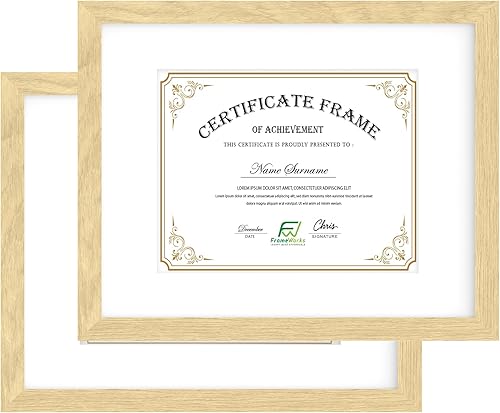 Vista 21 de FrameWorks Marcos clásicos de madera de 8.5 x 11 pulgadas, vidrio templado/roble natural, paquete de 2