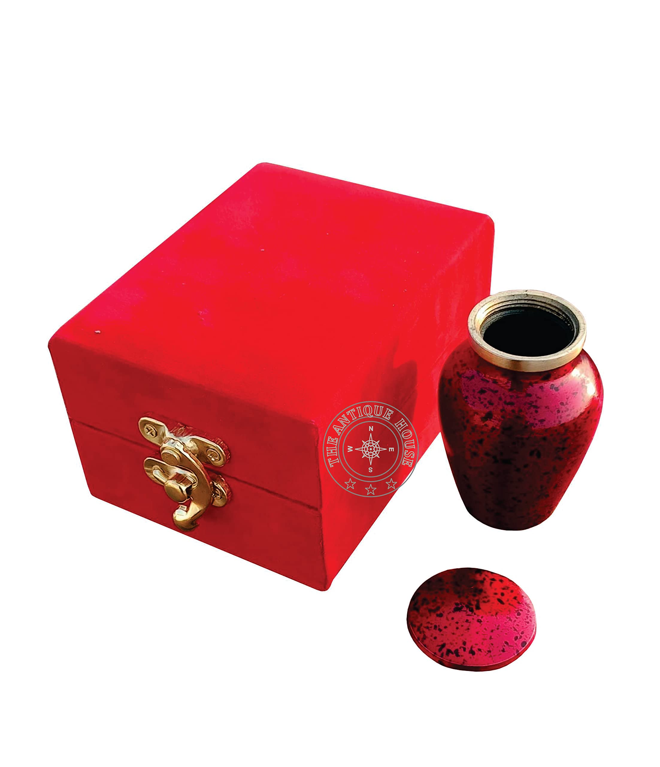 Celebration of Life - Mini urna roja de recuerdo de cremación para cenizas humanas, hermosa y atemporal, encuentra comodidad cada vez que miras esta urna, con caja roja
