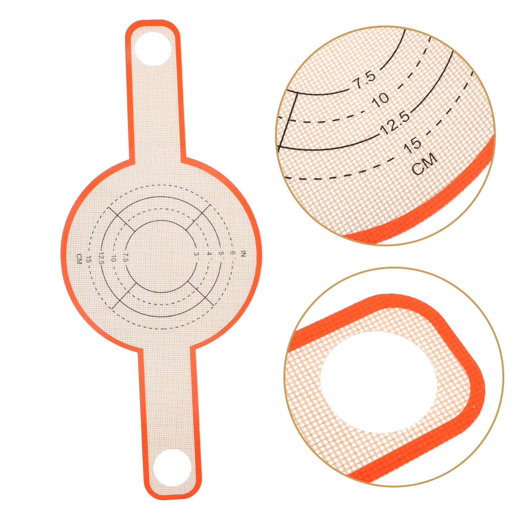 COLLBATH Tapis de Cuisson pour Pâte avec Longue Poignée Orange Graduée, Élingue à Pain Réutilisable en Silicone Antiadhésif, Accessoire Pâtisserie pour Four et Transfert de Pâte, Résistant