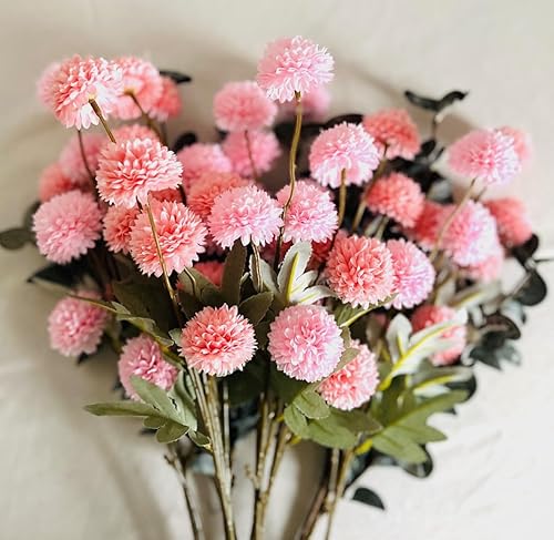 Miniatura 3 de Flor Kiku sintética rosa, flores artificiales Kiku tallos largos a granel para decoración de centro de mesa, decoración de oficina rosa, decoración