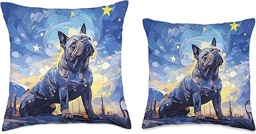 Miniatura 3 de American Bully Starry Night For Dog Lovers American Bully Starry Night Mom Dog Dad - Almohada de 16 x 16 pulgadas, multicolor