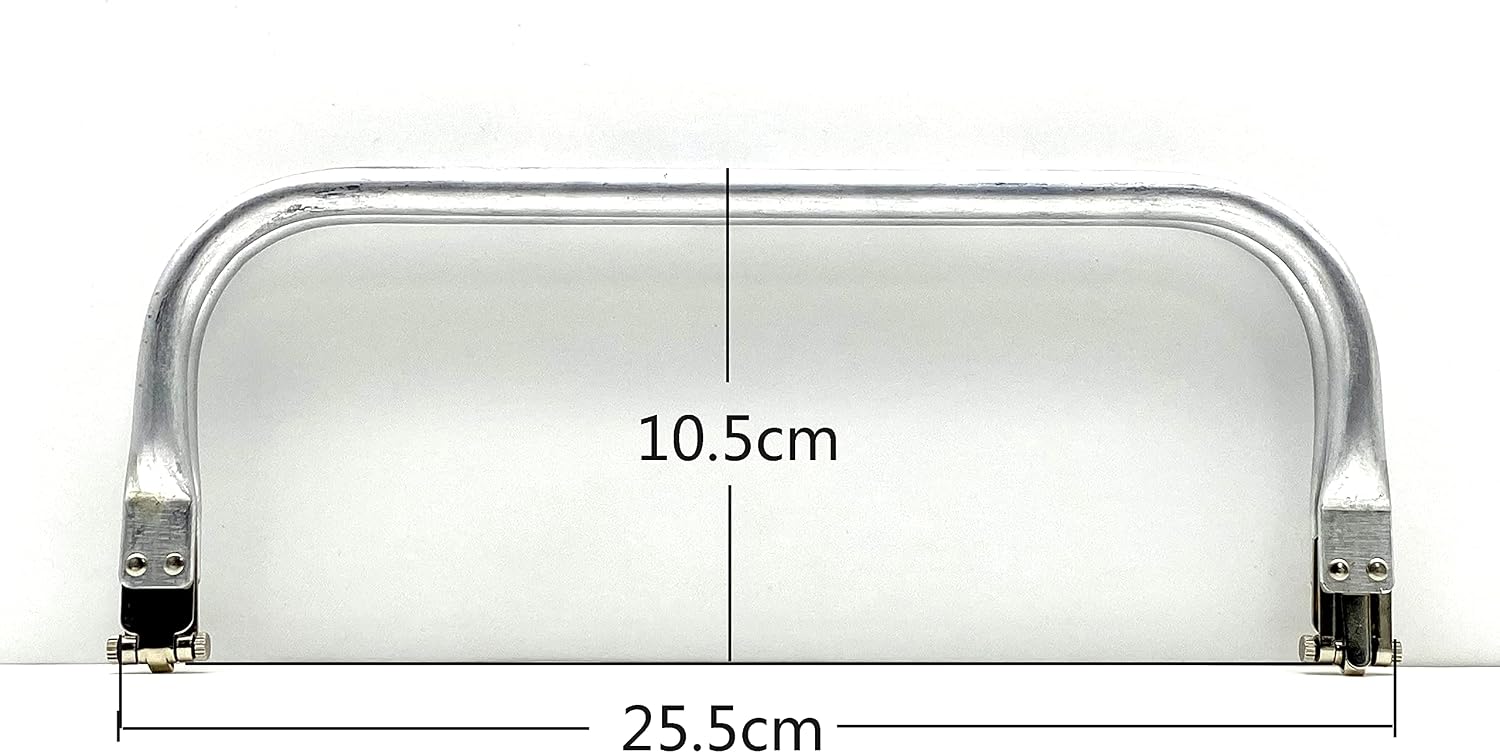 3DANCraftit 10 inch Silver Nickel aluminous Tubular Internal Hinge Doctor Bag Frame Purse Frame for Bag Making Z21