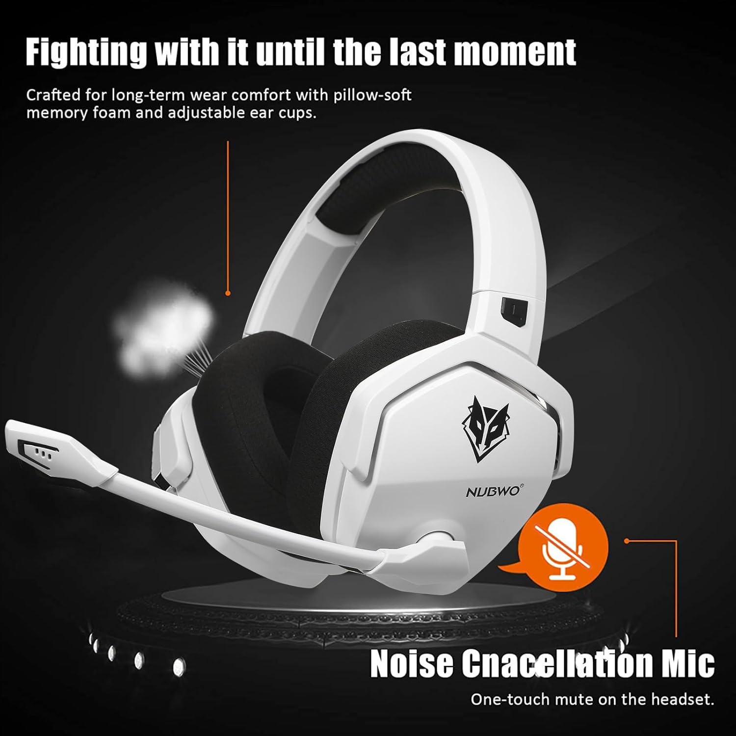 Docooler G06 Wireless Gaming Headset with Mic for PS4 PS5 PC Over Ear Headphones with Noise Cancelling 48H Long Lasting Battery 2.4G Connection Wired Headset Bass Surround Soft Earmuffs for Games