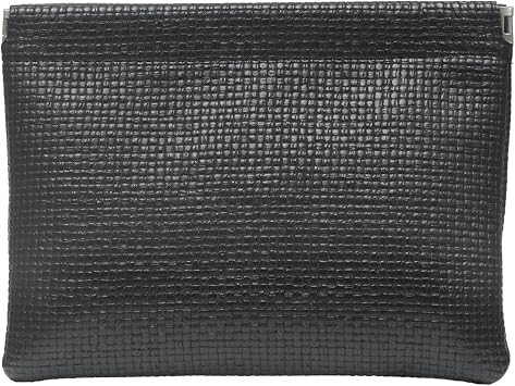 Woven Texture PU Leather Makeup Pouch for Women Small Make Up Bag for Purse Self-Closing Waterproof Initial Makeup Cosmetic Bags Pouches for Purse Aesthetic Travel Toiletry Bags,Black