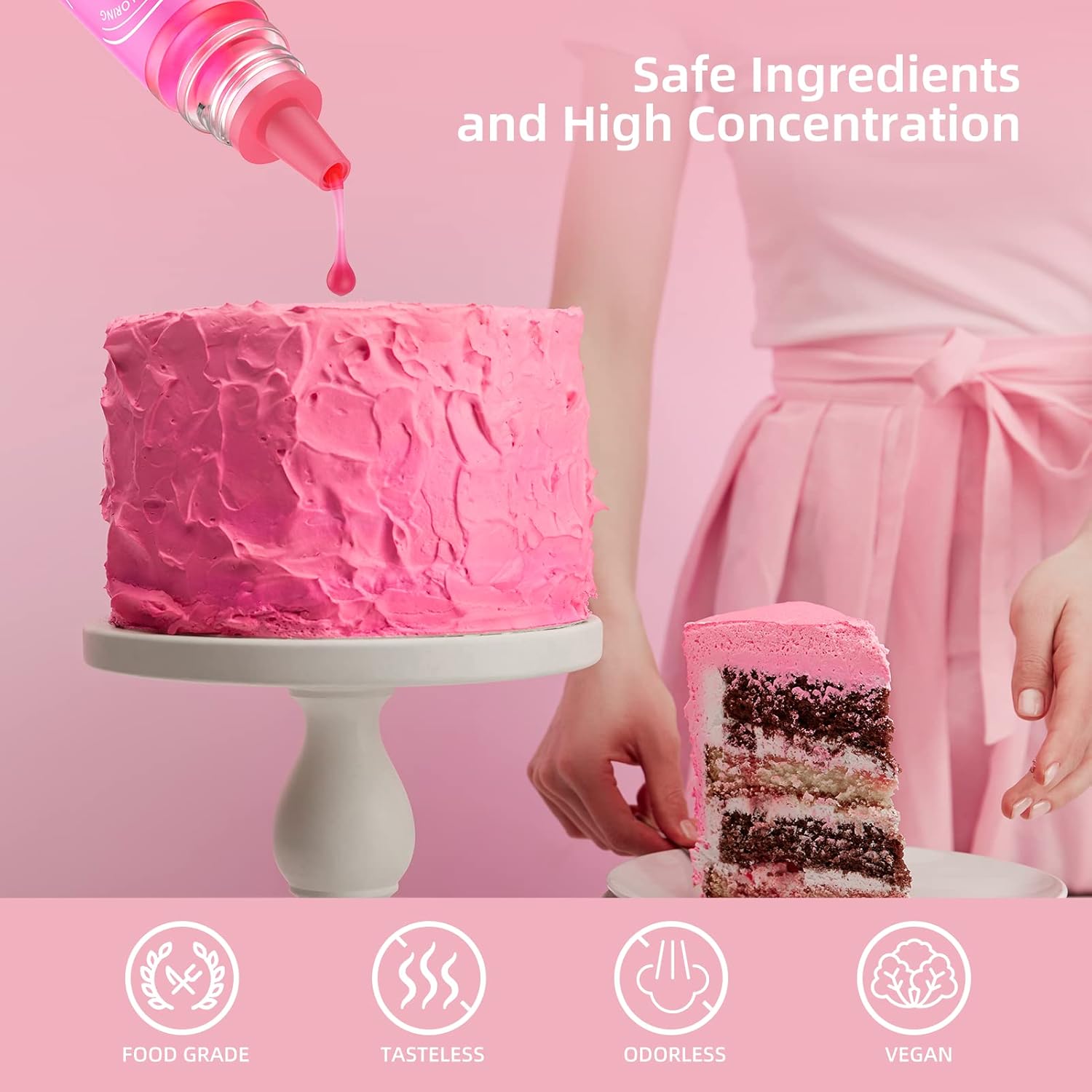 Food Coloring for Baking - 26 Vibrant Cake Food Coloring Liquid Set for Dessert Decorating, Food Grade Food Dye for Icing,Fondant,Cookies,Easter Egg,Making DIY Supplies Kit- 0.25 Fl. oz (6 ml)/Bottles : Grocery & Gourmet Food