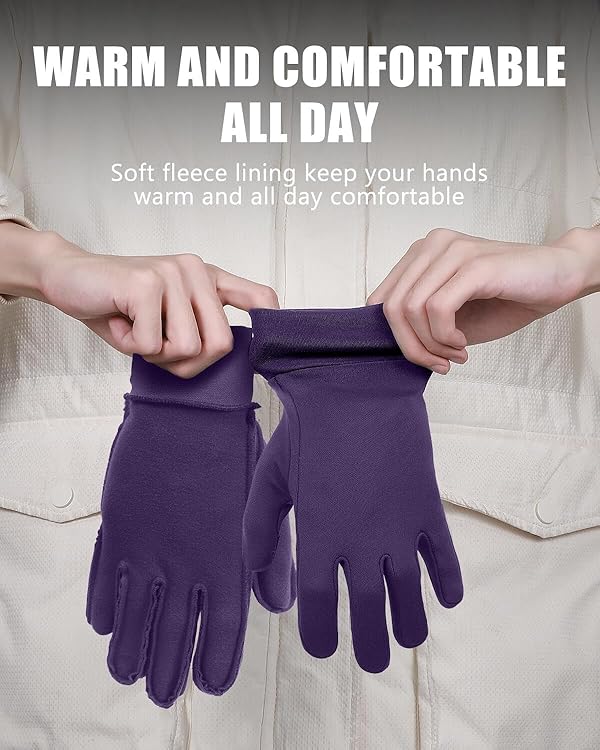 Aegend Lightweight Winter Gloves for Men Women, Warm Running Gloves Touchscreen Thermal Glove Liners for Cold Weather Driving, Cycling & Hiking, Non-Slip, Elastic Cuff, Stretchy, Durable by Aegend - Image 7