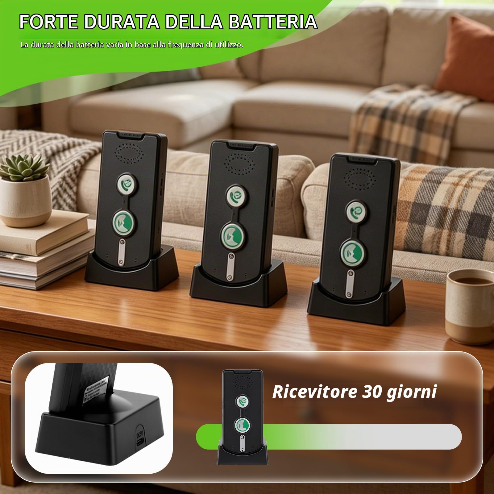 3 Set Citofono Vocale Senza Fili, Campanello Interfono per Casa e Ufficio