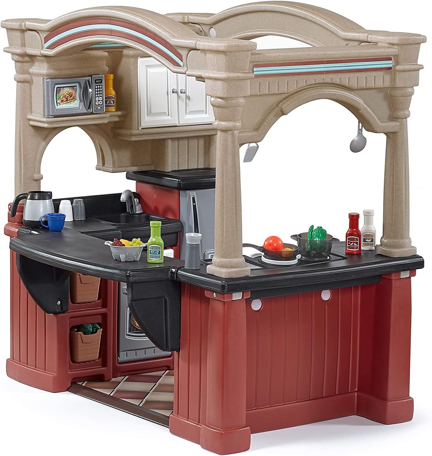 Grand Walk-In-Kitchen Tan/Maroon/Black Playset
