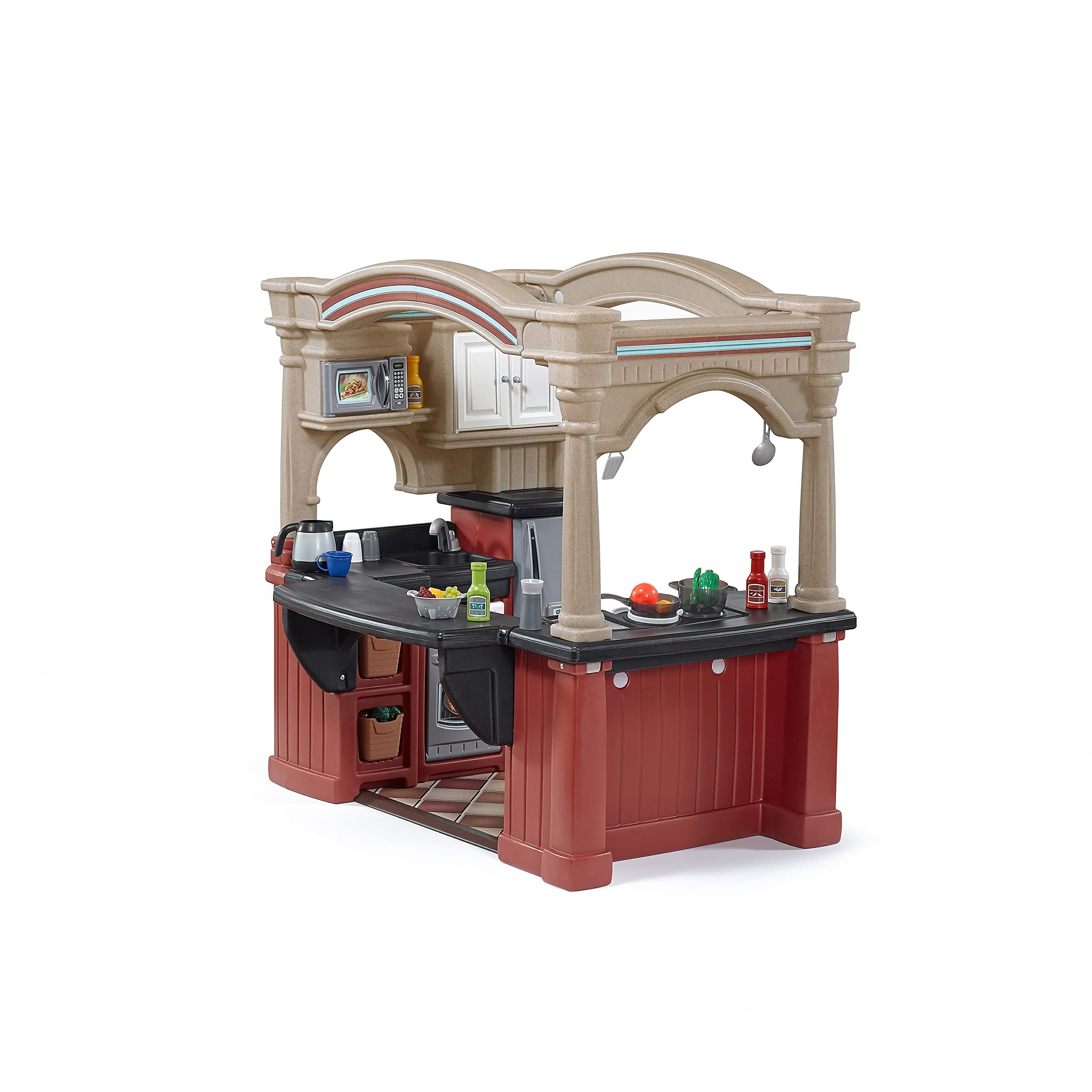Grand Walk-In-Kitchen Tan/Maroon/Black Playset